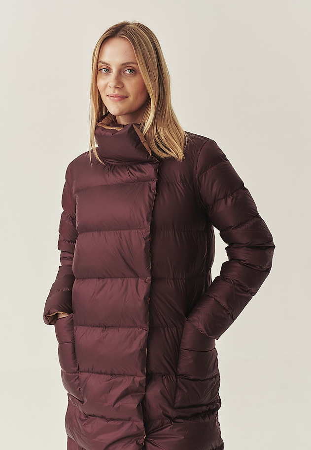 DOWN COAT WITH STAND-UP COLLAR - AKO DOWN COAT WITH STAND-UP COLLAR - AKO RED 1