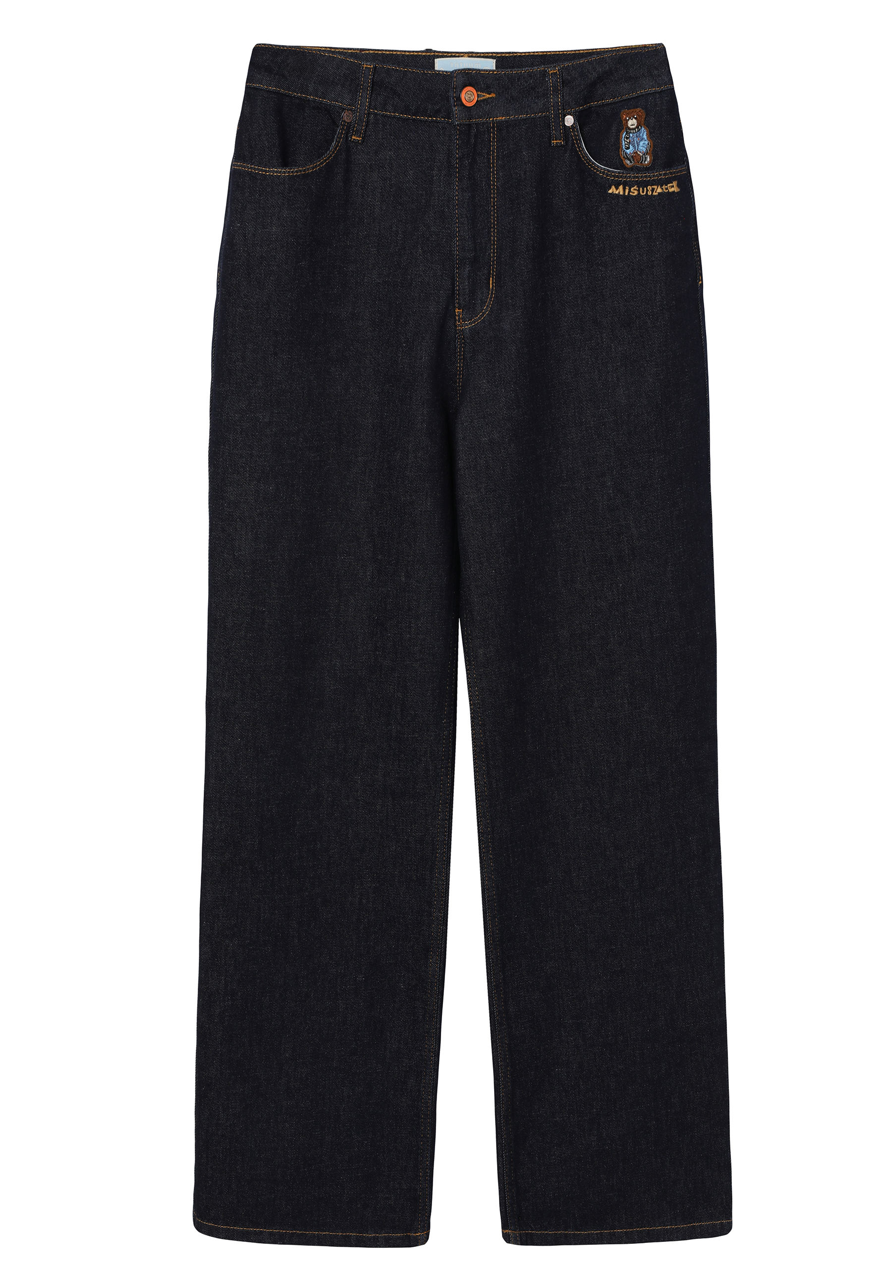 DENIMOWE SPODNIE Z HAFTEM - TAMIS GRANATOWY 2