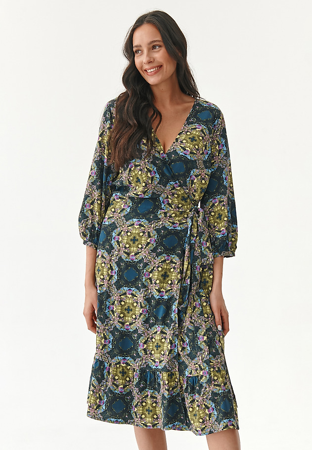 LADIES' WRAP DRESS WITH FRILLS ESTIMI LADIES' WRAP DRESS WITH FRILLS ESTIMI MULTICOLOR 3