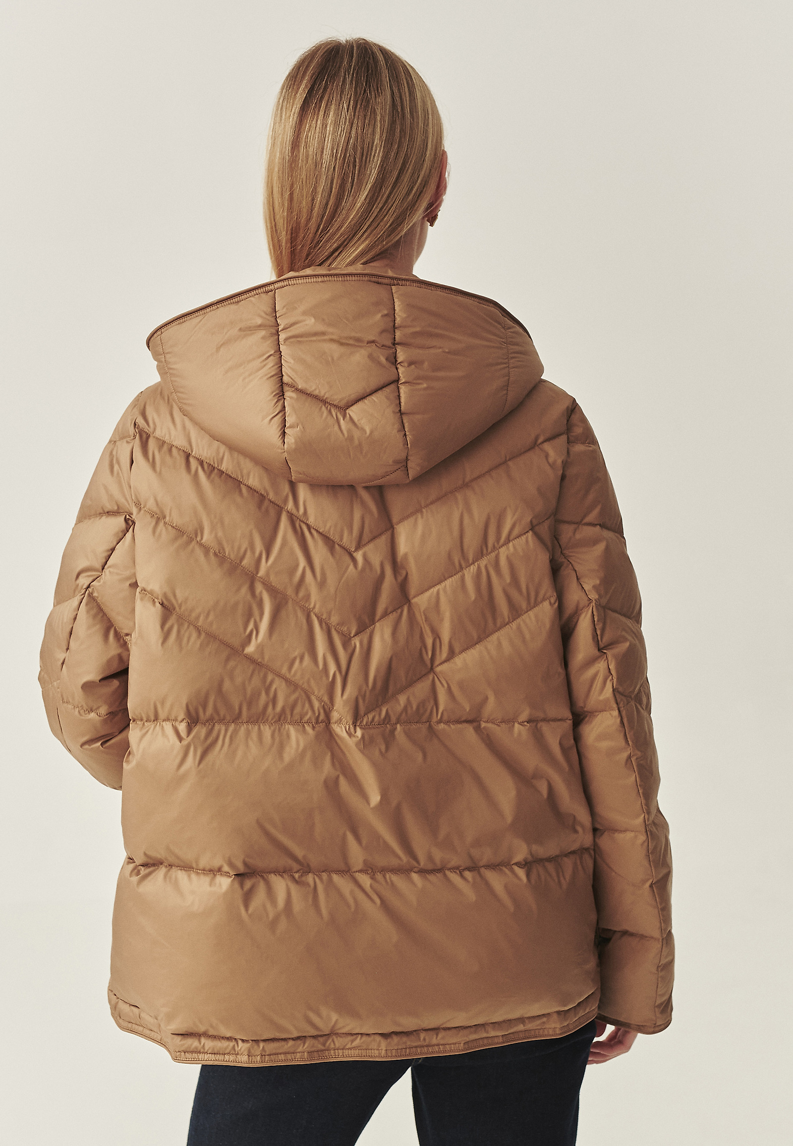 PUCHOWA KURTKA Z KAPTUREM - SAMORI PUCHOWA KURTKA Z KAPTUREM - SAMORI BEŻOWY 114973