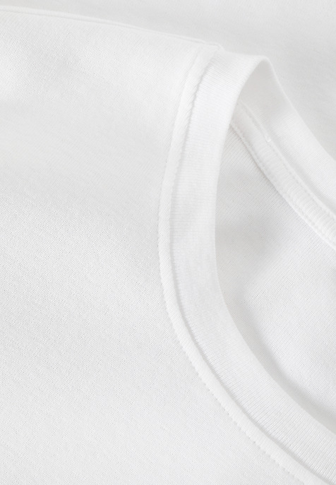 TRICOU DIN BUMBAC, CU MÂNECI SCURTE — KIRI ALB 2