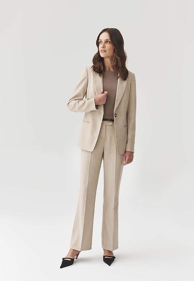 SUIT TROUSERS IN FINE CHECK — LAURANI SUIT TROUSERS IN FINE CHECK — LAURANI ECRU 1