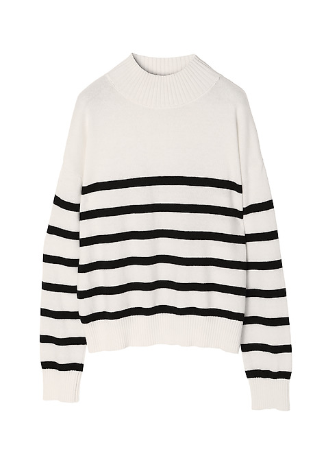 LADIES’ LOOSE STRIPED SWEATER WITH A TURTLENECK PASOLI MULTICOLOR 2