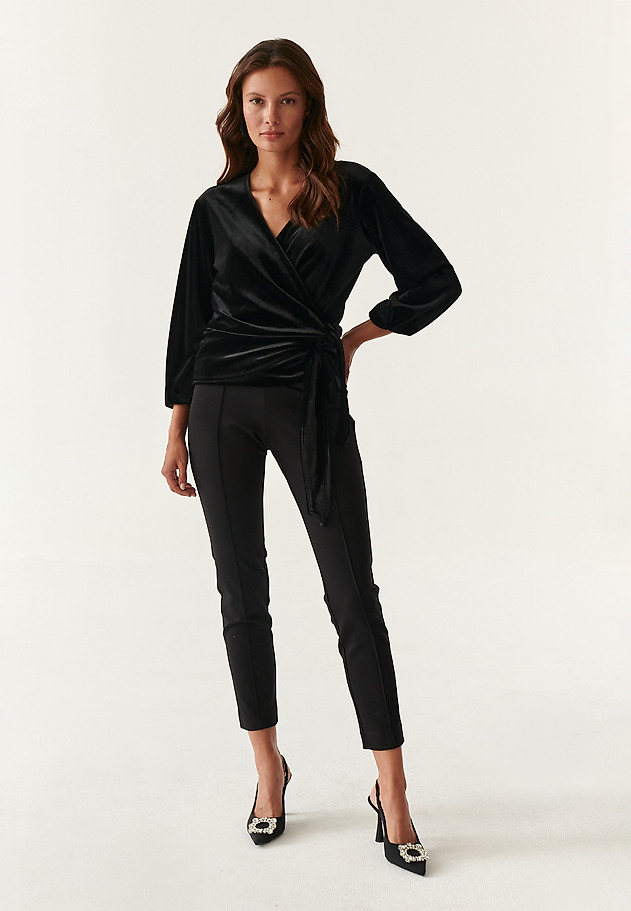 LADIES' VELVET WRAP BLOUSE VIVETI LADIES' VELVET WRAP BLOUSE VIVETI BLACK 4