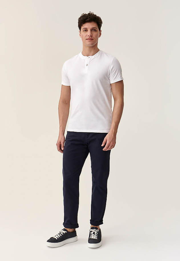 MEN'S POLO SHIRT WITHOUT A COLLAR SIMON 2 MEN'S POLO SHIRT WITHOUT A COLLAR SIMON 2 WHITE 2