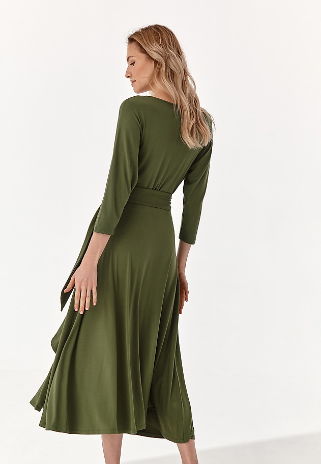 LADIES' DRESS WITH TIE QUENICJA LADIES' DRESS WITH TIE QUENICJA GREEN 2
