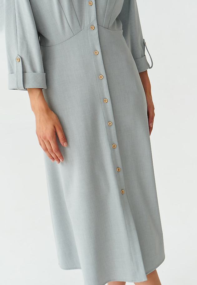 LADIES’ MIDI DRESS WITH A COLLAR SAMOTALI 1 LADIES’ MIDI DRESS WITH A COLLAR SAMOTALI 1 GREY 6