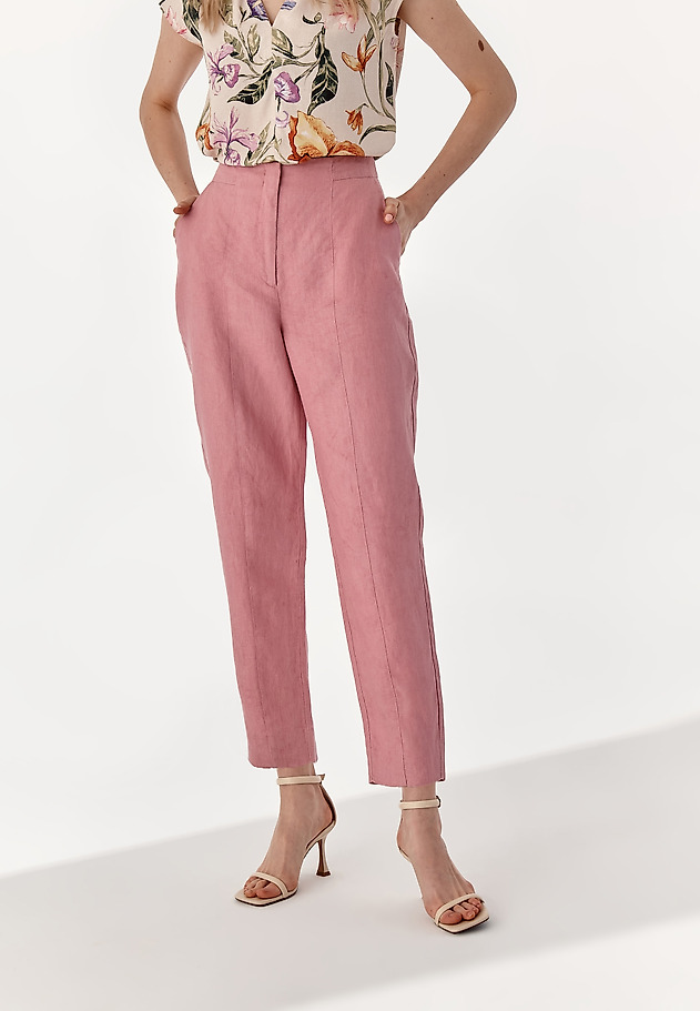 LADIES' LINEN TROUSERS FERA LADIES' LINEN TROUSERS FERA RÓŻOWY 2