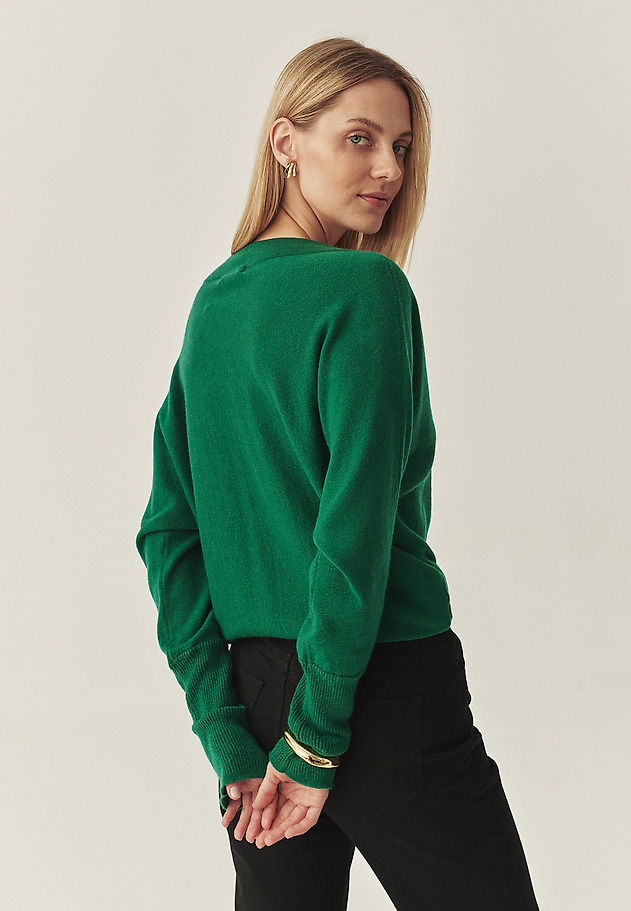 CASUAL JUMPER WITH WOOL AND CASHMERE BLEND - PONNO CASUAL JUMPER WITH WOOL AND CASHMERE BLEND - PONNO GREEN 2