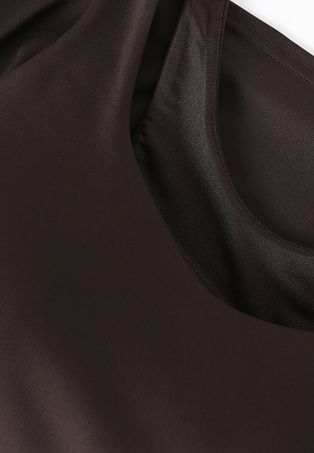 ŽENSKA PLETENA BLUZA BREZ ROKAVOV - YUMI ŽENSKA PLETENA BLUZA BREZ ROKAVOV - YUMI RJAVA 7