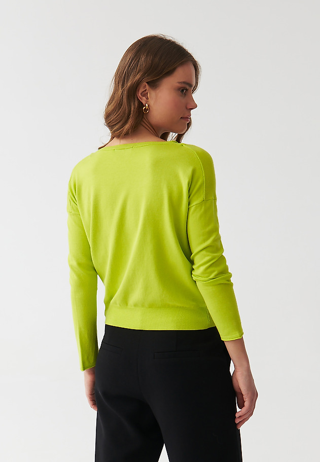 LADIES’ SWEATER WITH WATER NECKLINE - LIVO LADIES’ SWEATER WITH WATER NECKLINE - LIVO ZIELONY 4