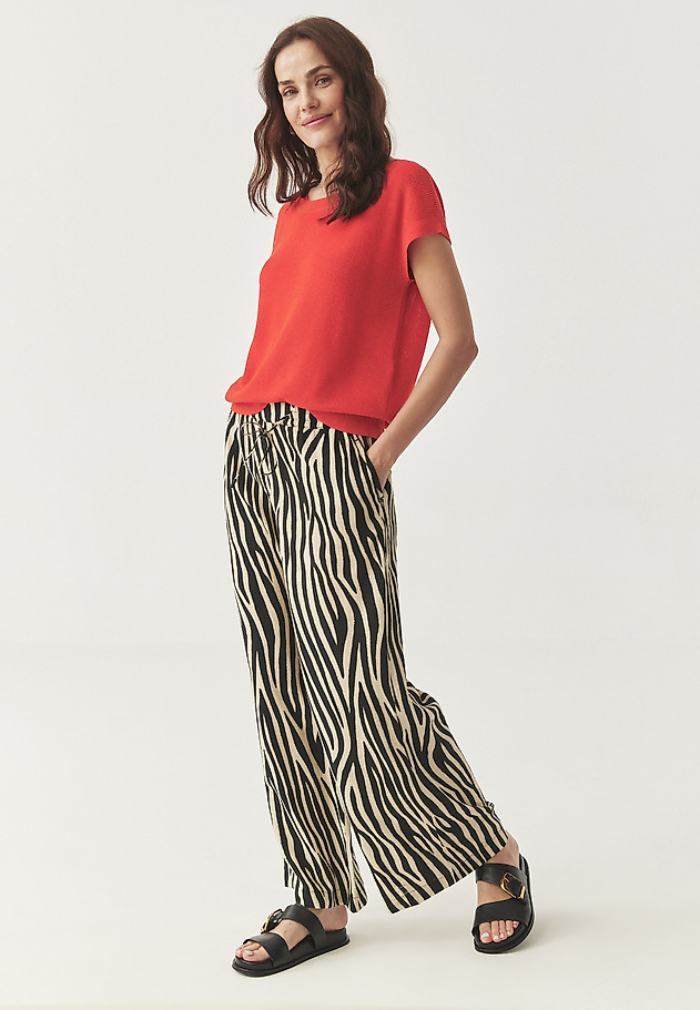 PATTERNED TROUSERS WITH WIDE LEG - NAMALIKO 3 PATTERNED TROUSERS WITH WIDE LEG - NAMALIKO 3 CZARNY 2