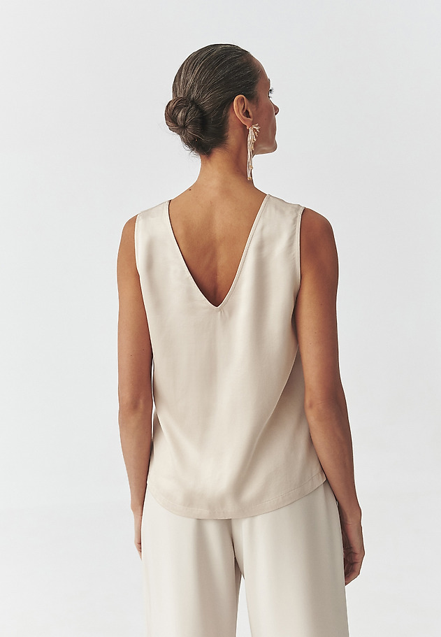 VISCOSE SATIN BLOUSE — SUSENA VISCOSE SATIN BLOUSE — SUSENA BEIGE 2