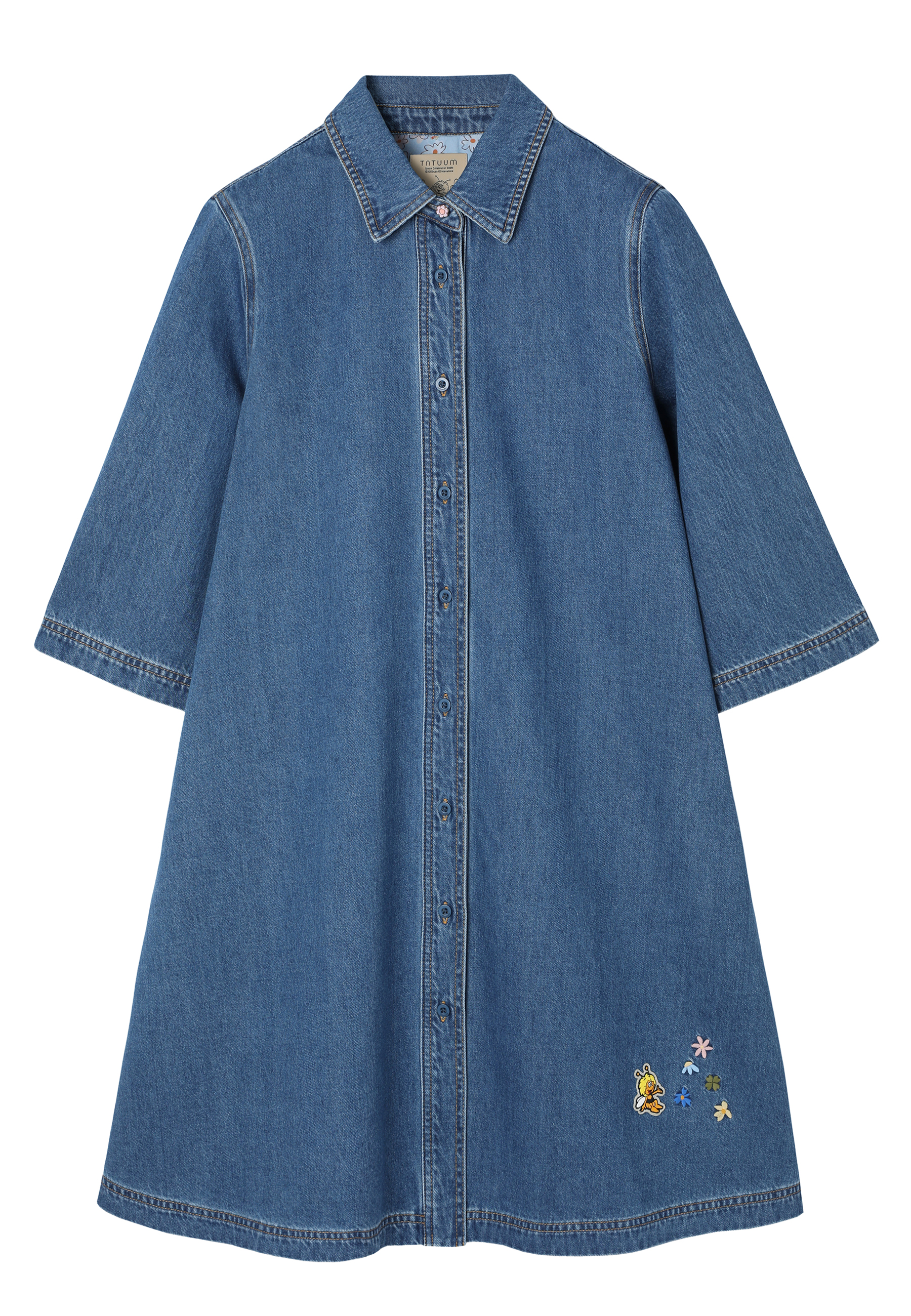 DŽÍNOVÉ ŠATY S VÝŠIVKAMI – TAJA