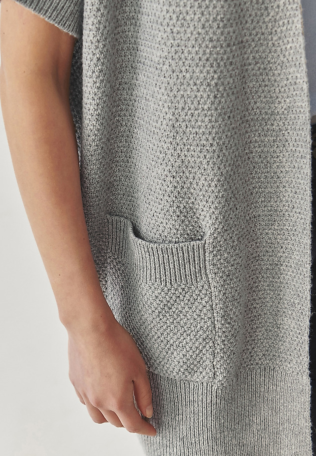 PULOVER DE DAMĂ LUNG, STRUCTURAL, TIP CARDIGAN - PULOVER PULOVER DE DAMĂ LUNG, STRUCTURAL, TIP CARDIGAN - PULOVER GRI 5