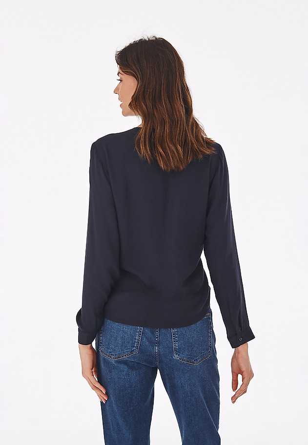 LADIES' ENVELOPE BLOUSE - WIZI LADIES' ENVELOPE BLOUSE - WIZI NAVY BLUE 2