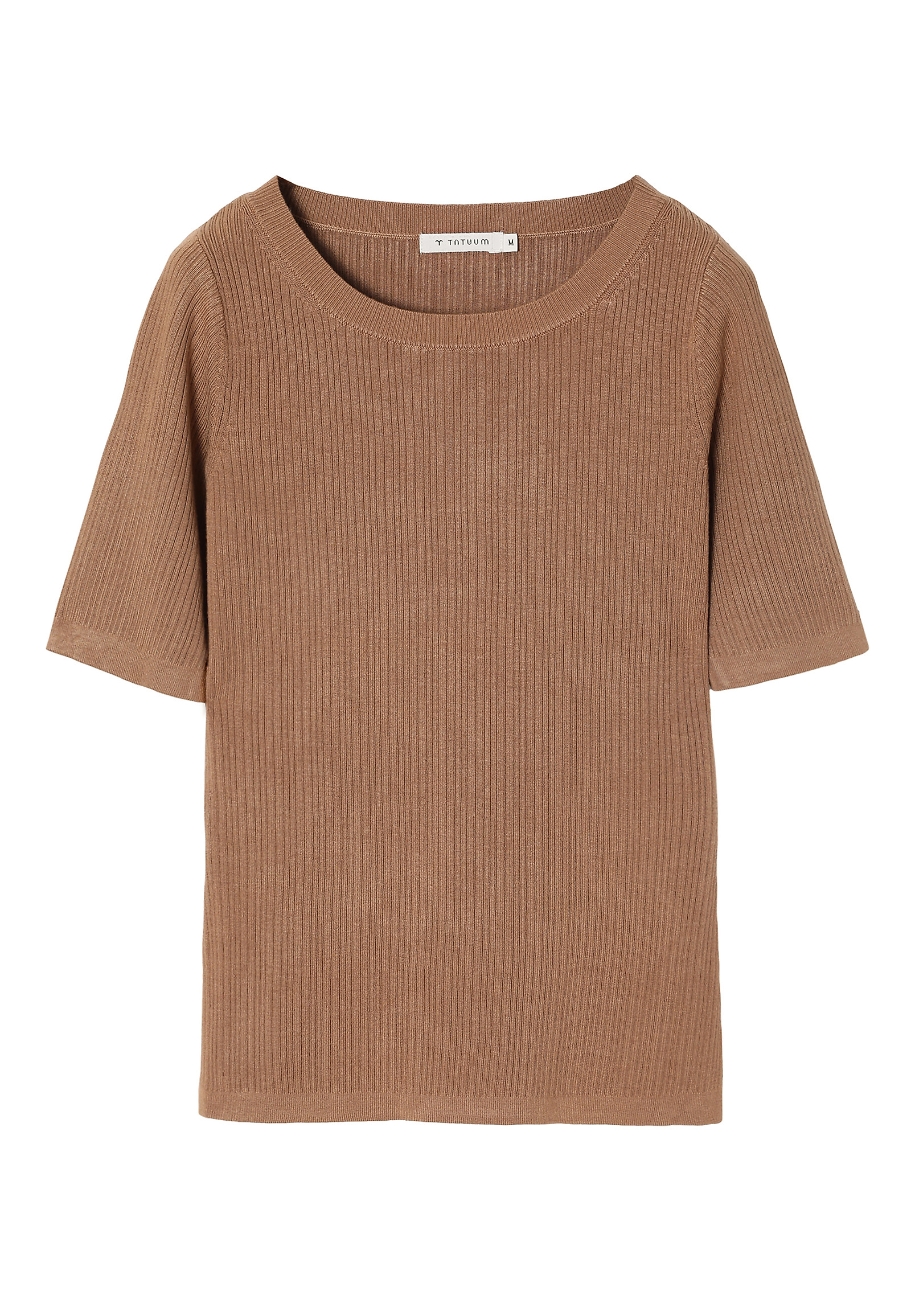DOPASOWANY SWETER DAMSKI W PRĄŻKI - SALMIKO DOPASOWANY SWETER DAMSKI W PRĄŻKI - SALMIKO BEŻOWY 94973