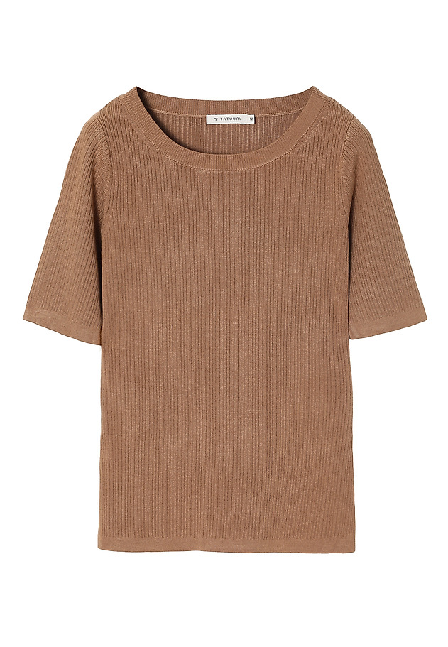 FITTED RIBBED LADIES’ SWEATER - SALMIKO FITTED RIBBED LADIES’ SWEATER - SALMIKO BEŻOWY 5