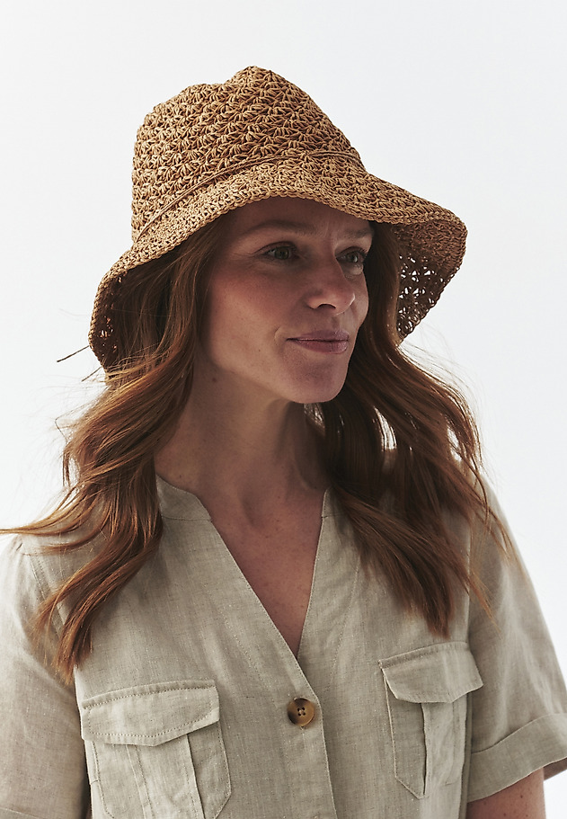 PLAID HAT - WOKIA 1 PLAID HAT - WOKIA 1 BEŻOWY 1