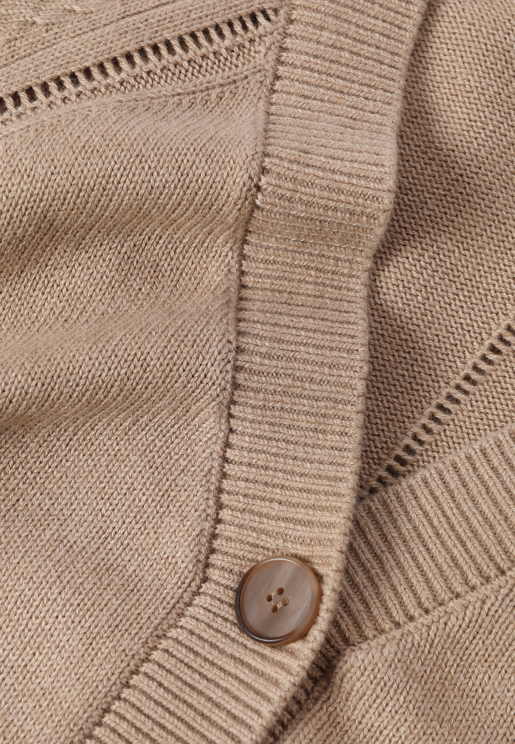 LUŹNY KARDIGAN Z SZEROKIM RĘKAWEM - ELIJO BEŻOWY 2