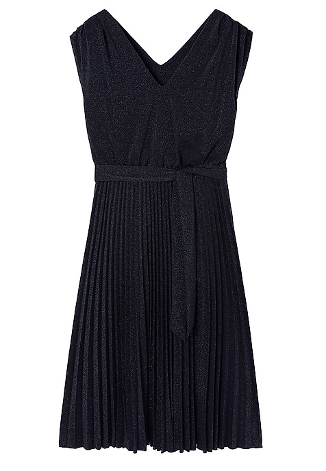 KNITTED DRESS WITH GLITTER ACCENT — LURI NAVY BLUE 2
