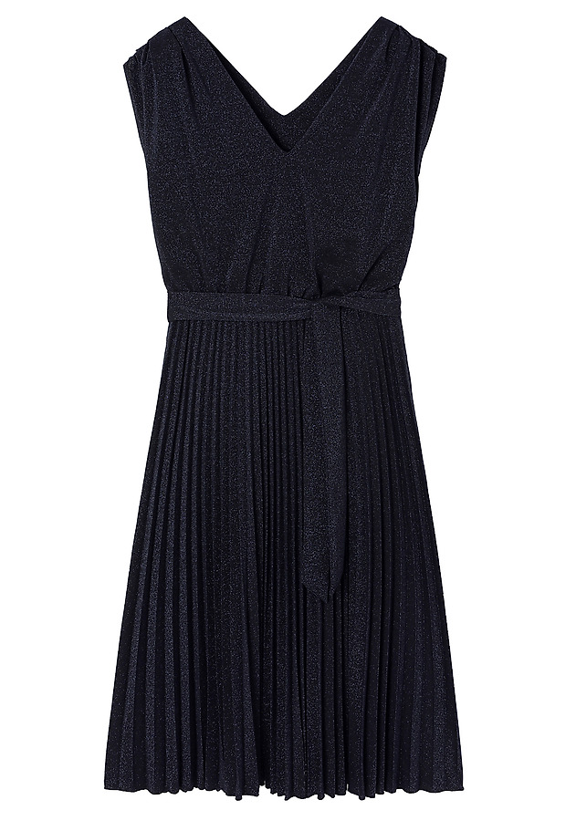 KNITTED DRESS WITH GLITTER ACCENT — LURI KNITTED DRESS WITH GLITTER ACCENT — LURI GRANATOWY 7