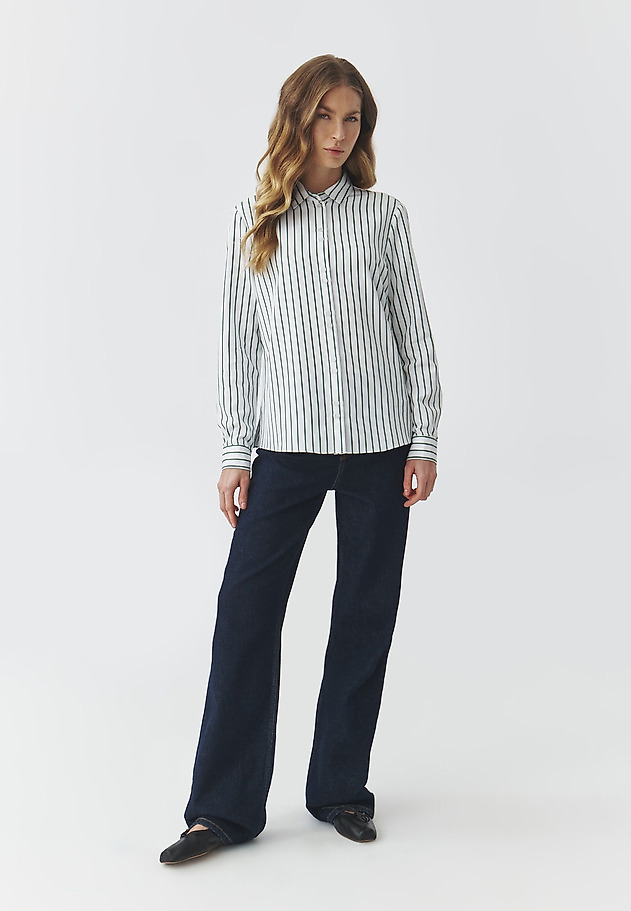 GREEN STRIPED FABRIC SHIRT — ENMO 1 GREEN STRIPED FABRIC SHIRT — ENMO 1 MULTIKOLOR 2