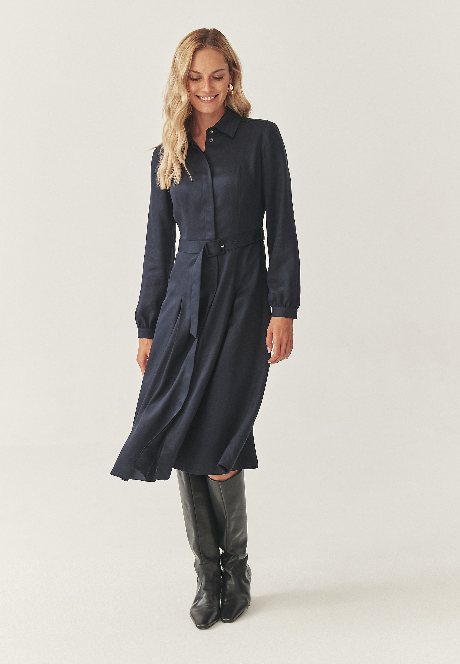 LYOCELL SHIRT DRESS - MACELLE LYOCELL SHIRT DRESS - MACELLE NAVY BLUE 115948