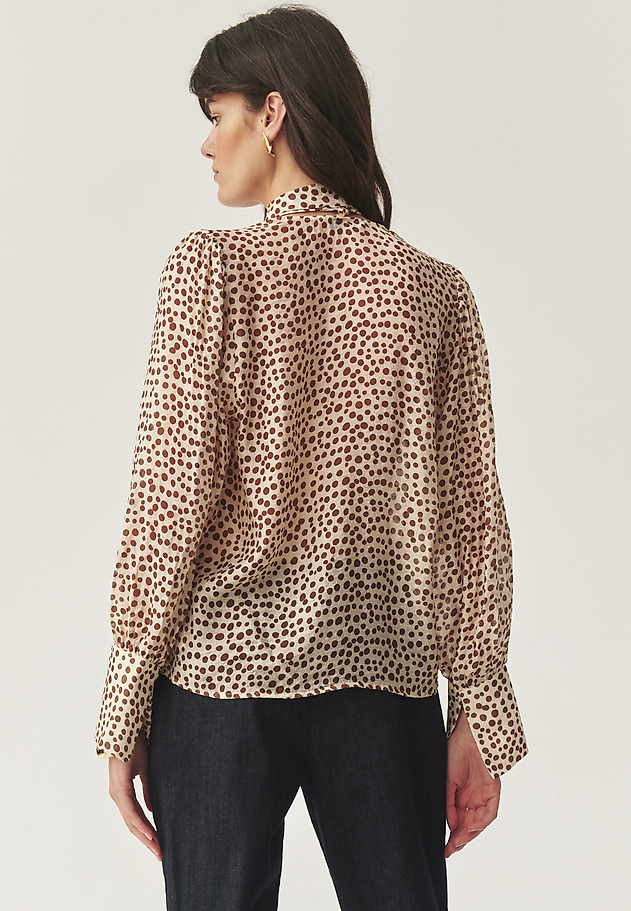 VZOROVANÁ BLÚZKA S OZDOBNÝM VIAZANÍM - SONRI VZOROVANÁ BLÚZKA S OZDOBNÝM VIAZANÍM - SONRI VIACFAREBNÝ 3