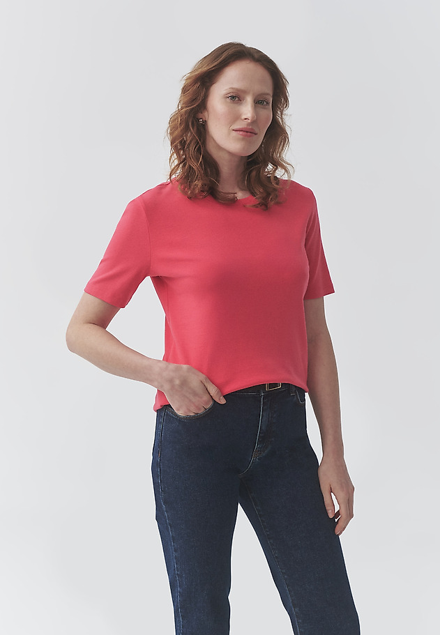 BAWEŁNIANY T-SHIRT DAMSKI — KIRI 1 BAWEŁNIANY T-SHIRT DAMSKI — KIRI 1 CZERWONY 3