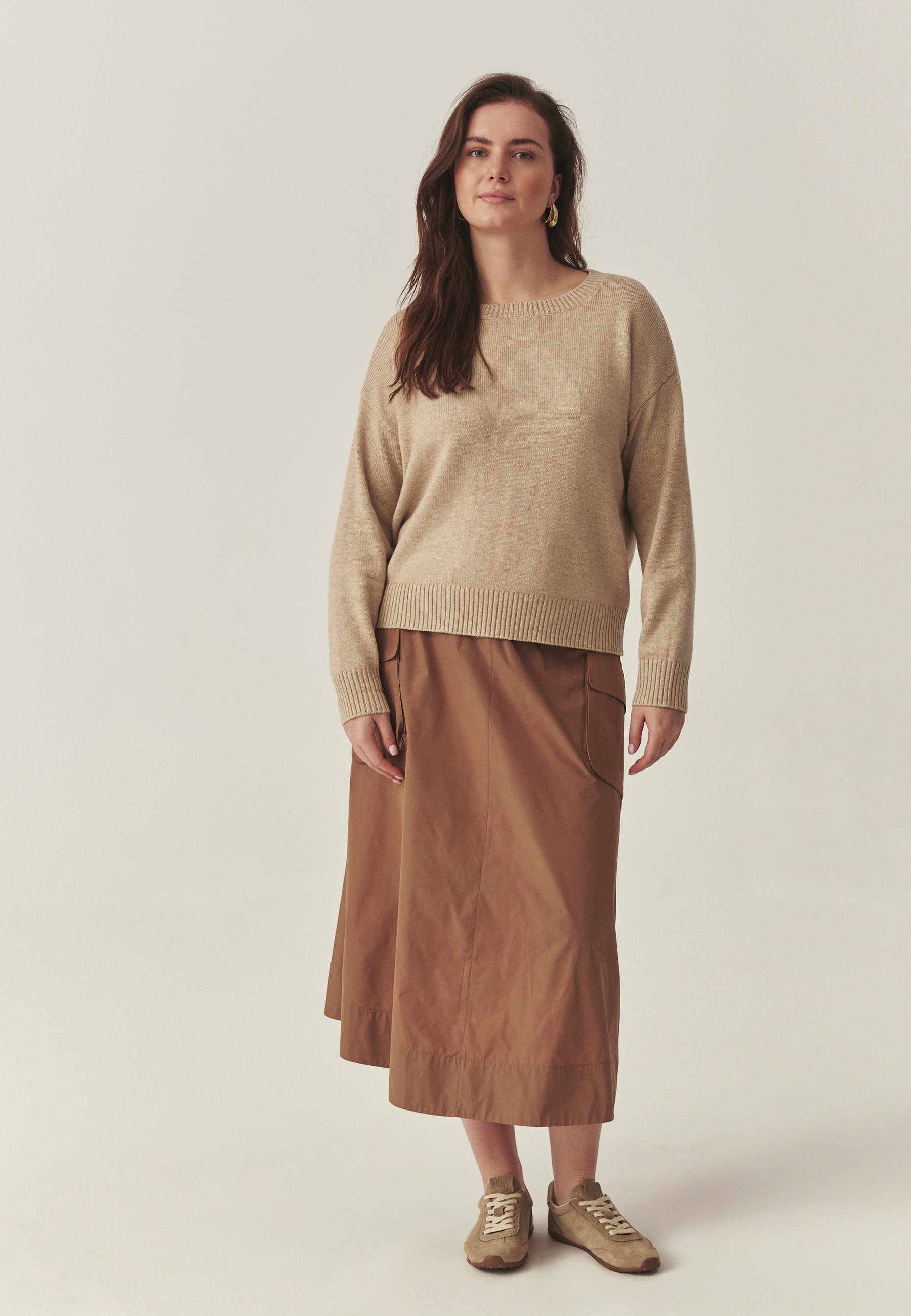 TKANINOWA SPÓDNICA CARGO — KONI BEŻOWY 2