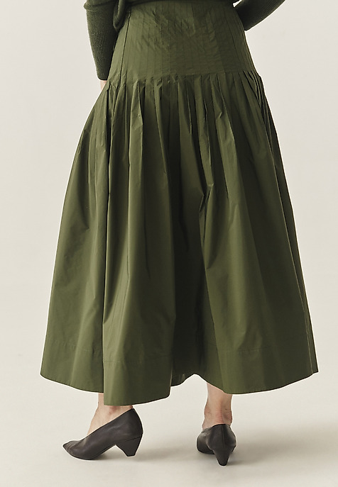 FLARED TAFFETA SKIRT - PLISKA GREEN 2