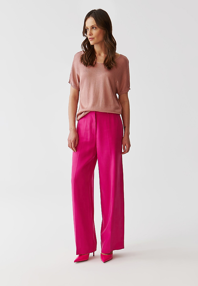LADIES’ CUFFED WIDE LEG TROUSERS - MASDA 2 LADIES’ CUFFED WIDE LEG TROUSERS - MASDA 2 RÓŻOWY 4