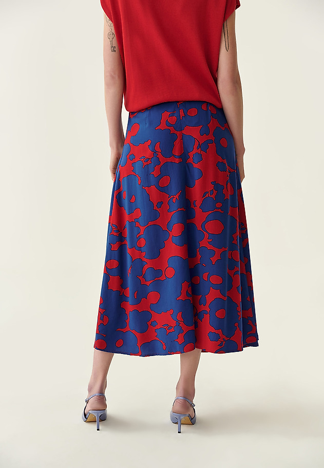 LADIES' FLOWER PRINTED MIDI SKIRT SAMI LADIES' FLOWER PRINTED MIDI SKIRT SAMI MULTIKOLOR 3