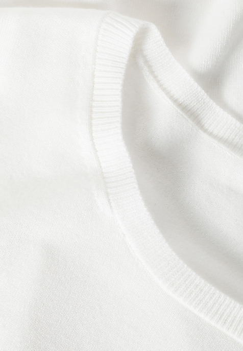 CLASSIC LADIES’ SWEATER WITH ROUND NECKLINE - TESSINI ECRU 2
