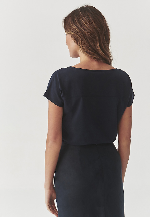 LADIES’ BLOUSE WITH MINI KIMONO SLEEVES - MANDINI LADIES’ BLOUSE WITH MINI KIMONO SLEEVES - MANDINI NAVY BLUE 4