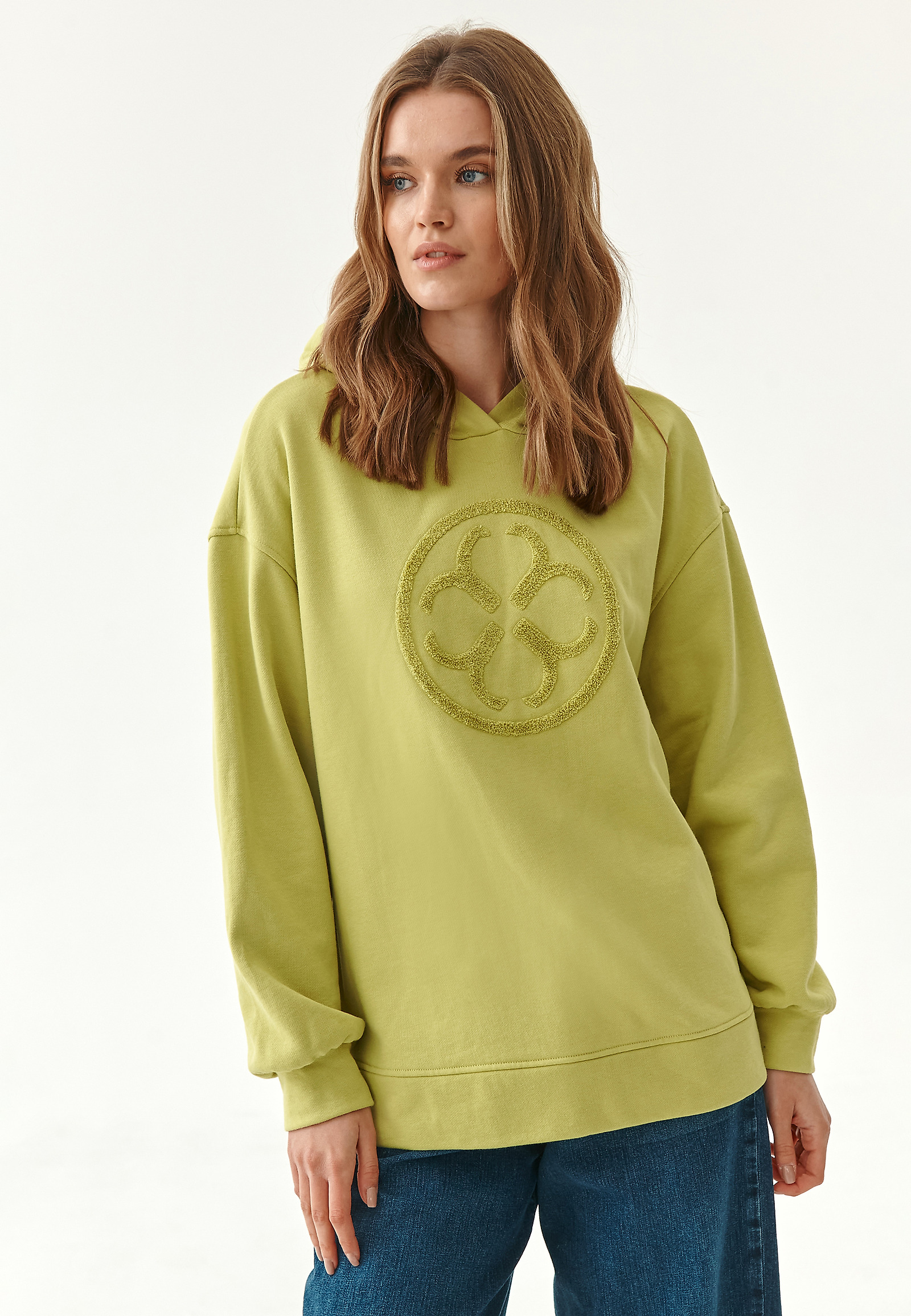 BLUZA DAMSKA Z KAPTUREM PONA BLUZA DAMSKA Z KAPTUREM PONA ZIELONY 80366
