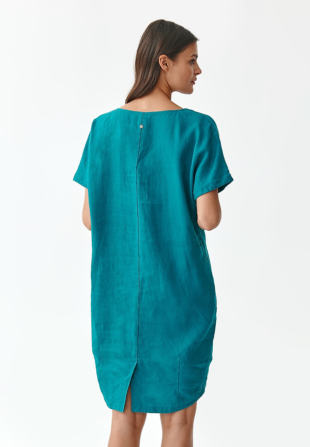 LADIES' LINEN DRESS OWERITA LADIES' LINEN DRESS OWERITA BLUE 2