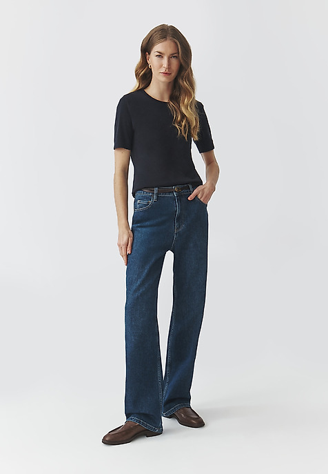 COTTON SHORT SLEEVE T-SHIRT — KIRI NAVY BLUE 2