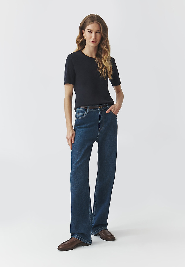COTTON SHORT SLEEVE T-SHIRT — KIRI COTTON SHORT SLEEVE T-SHIRT — KIRI GRANATOWY 2