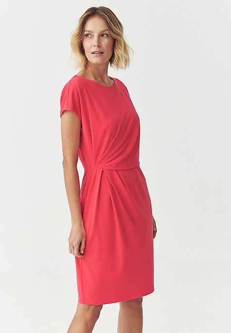 VISCOSE KNITTED PENCIL DRESS - JESSICA RED 2
