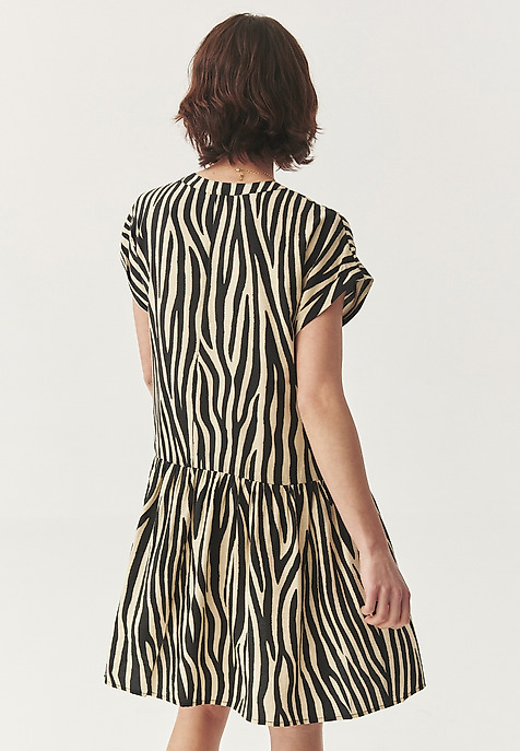 PATTERNED DRESS WITH VISCOSE - MARLENA BLACK 2