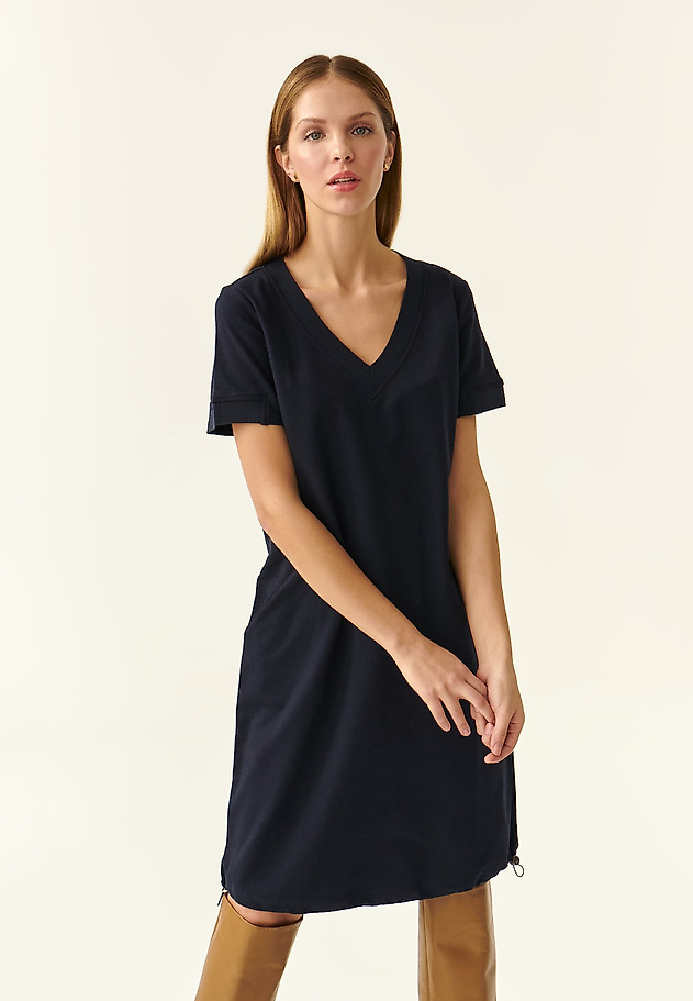 SHORT-SLEEVE KNITWEAR DRESS NAJESTI SHORT-SLEEVE KNITWEAR DRESS NAJESTI NAVY BLUE 3