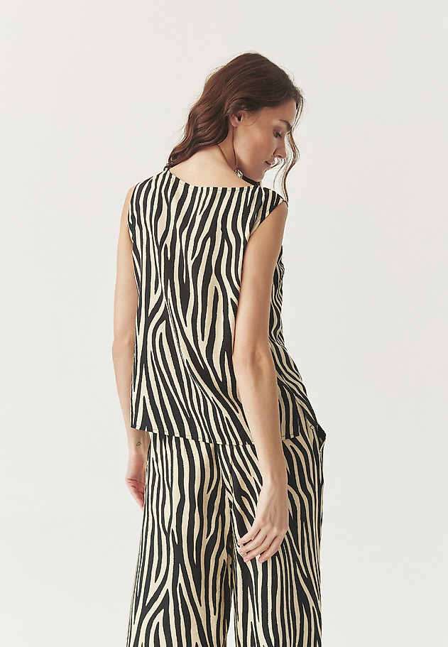 PATTERNED BLOUSE WITH VISCOSE - ASANTI 2 PATTERNED BLOUSE WITH VISCOSE - ASANTI 2 CZARNY 3