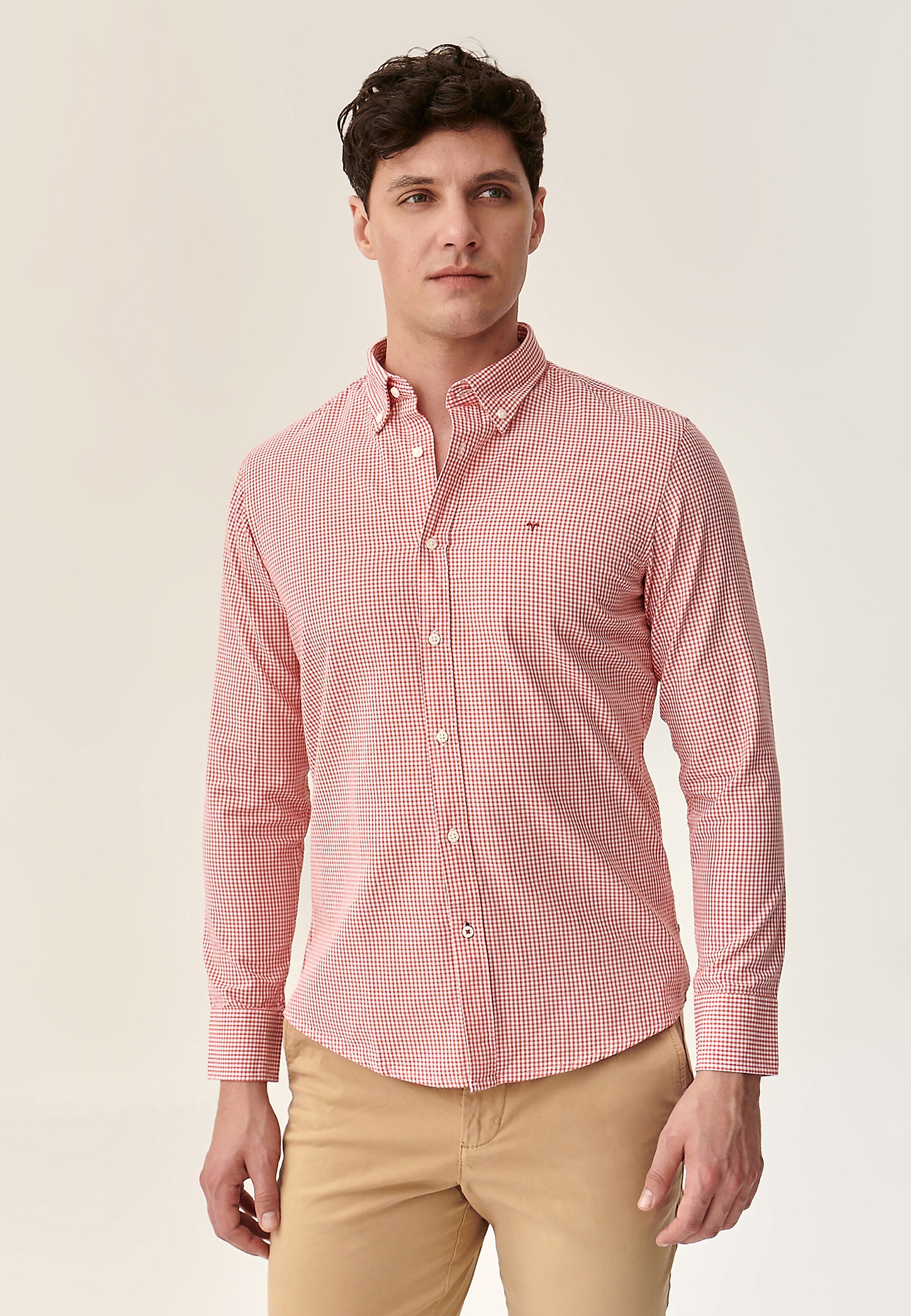 MĘSKA KOSZULA BAWEŁNIANA FIRSTIE 1 MODERN MĘSKA KOSZULA BAWEŁNIANA FIRSTIE 1 MODERN CZERWONY 84223