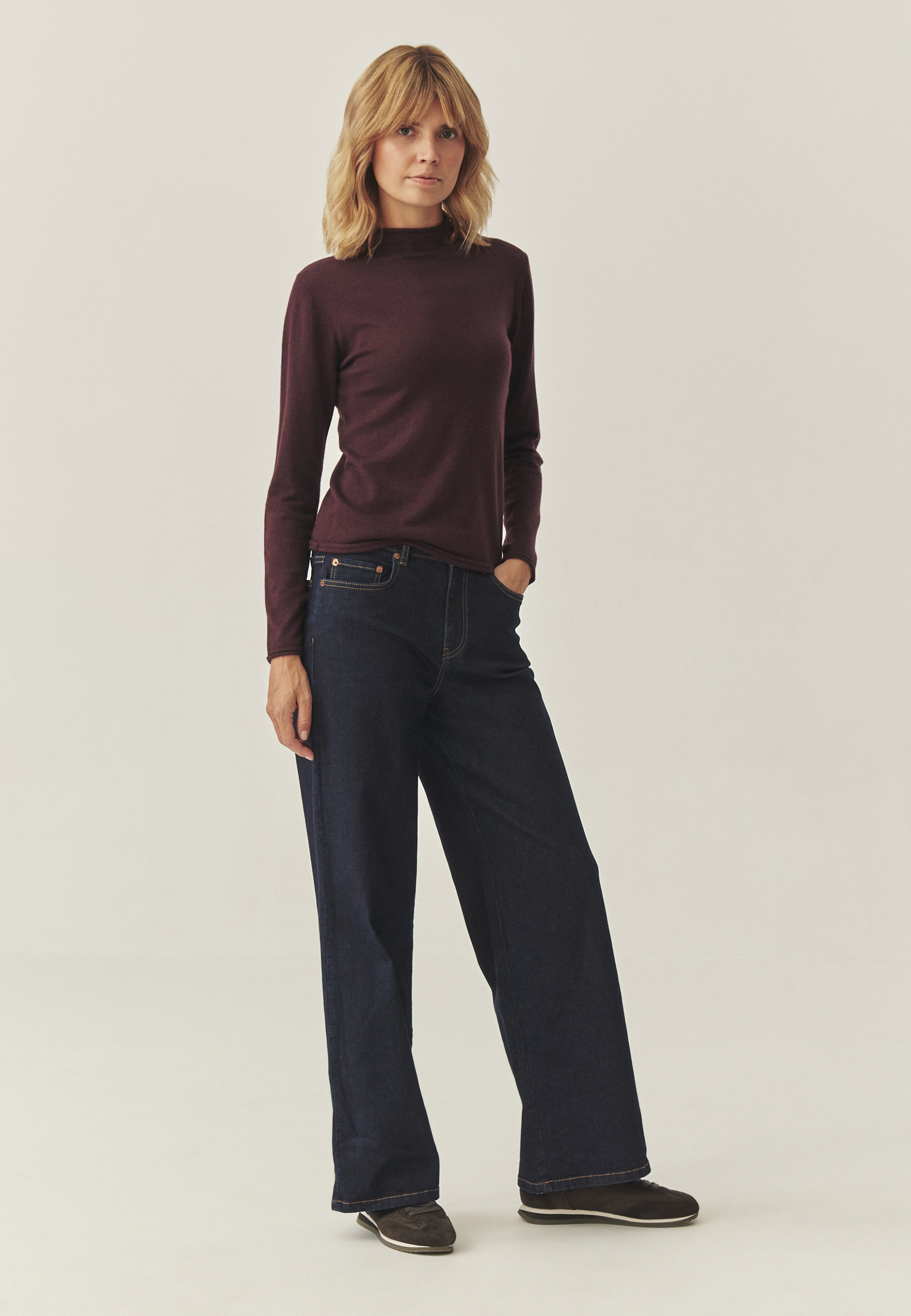 DENIM ŠIROKE HLAČE - BROOKLYN TEMNO MODRA 2