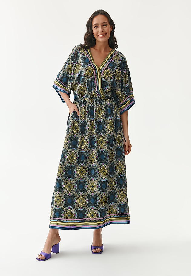 LADIES' WRAP DRESS WITH AN ORIGINAL PRINT TRENKA LADIES' WRAP DRESS WITH AN ORIGINAL PRINT TRENKA MULTIKOLOR 1