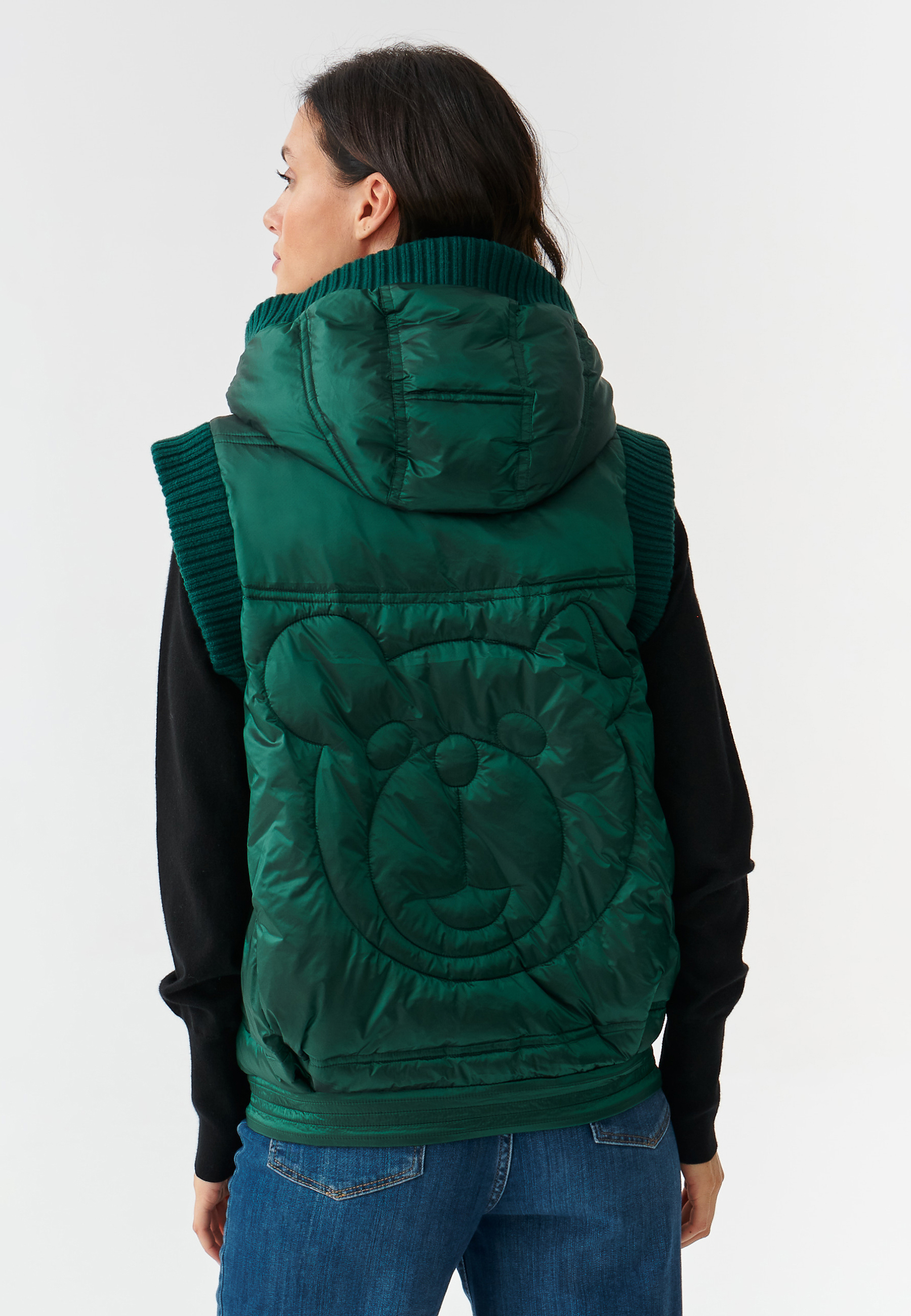 DÁMSKA ZATEPLENÁ TEXTILNÁ VESTA S KAPUCŇOU MARINEZA