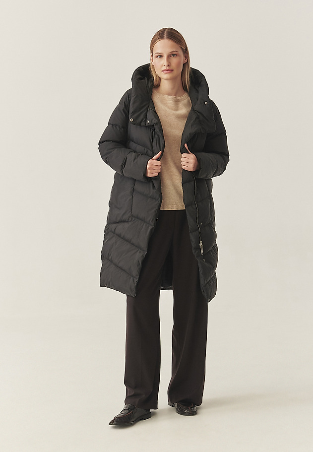 TKANINOWY PUCHOWY DAMSKI PŁASZCZ VIOLA TKANINOWY PUCHOWY DAMSKI PŁASZCZ VIOLA CZARNY 1