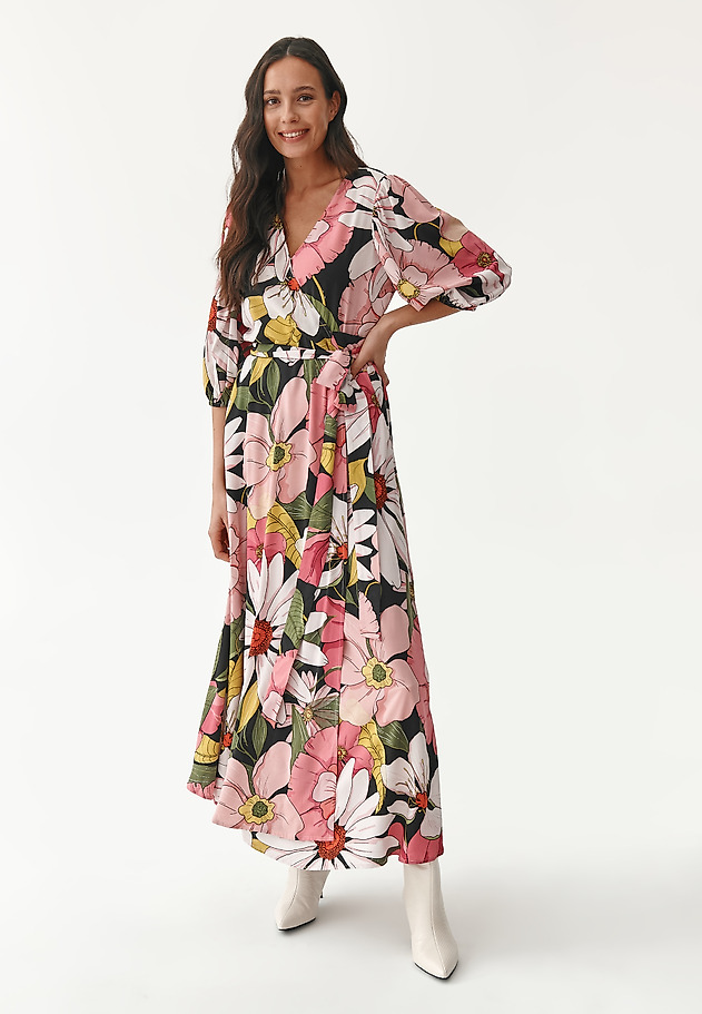 LADIES' FLORAL WRAP DRESS POLIKA LADIES' FLORAL WRAP DRESS POLIKA MULTIKOLOR 1